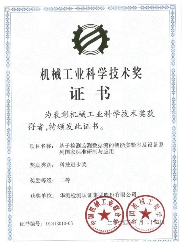 機(jī)械工業(yè)科學(xué)技術(shù)獎(jiǎng)”科技進(jìn)步獎(jiǎng)二等獎(jiǎng)